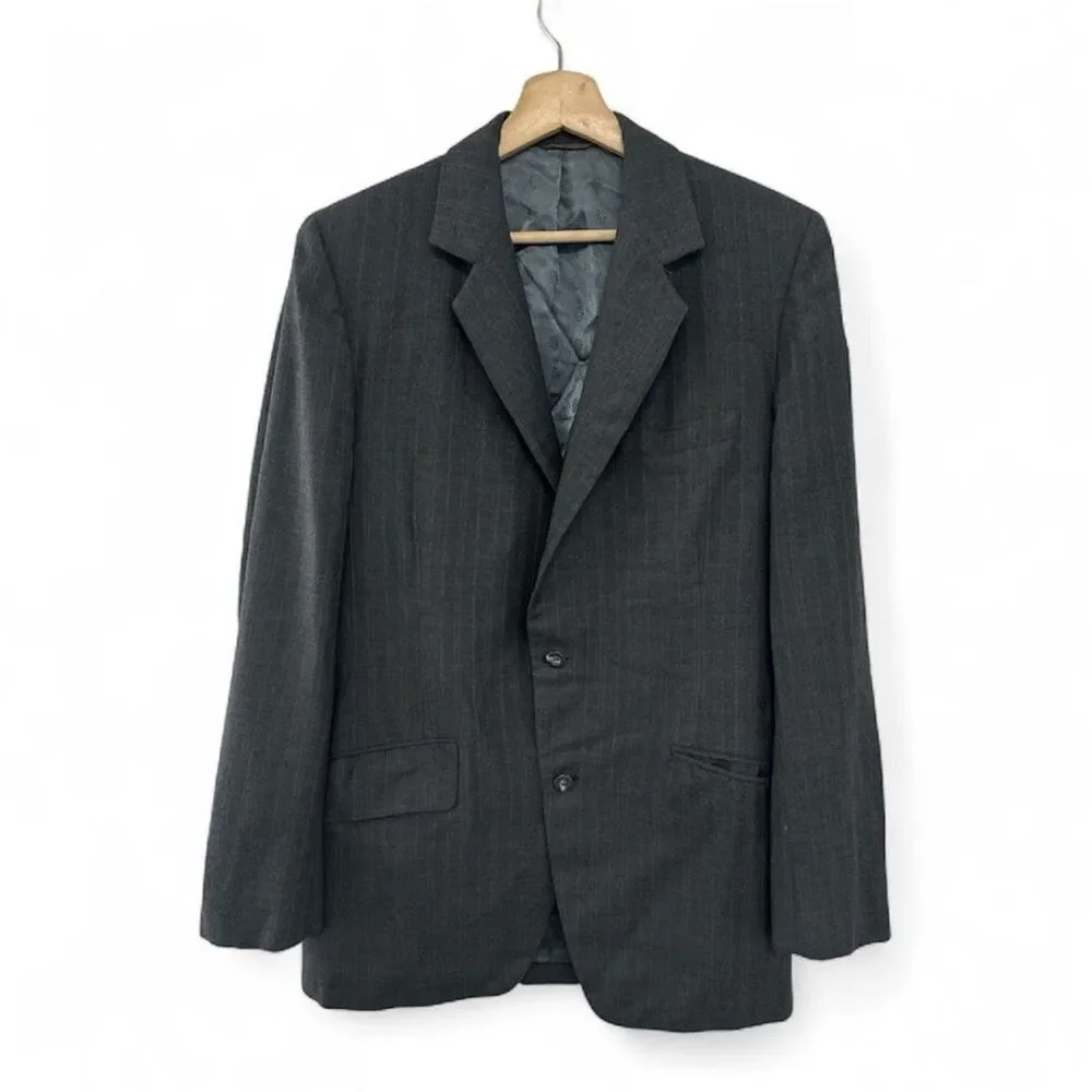 Vintage Gray Wool Pinstripe Vest 42 Regular Bolter’s Unisex 80s 90s preppy retro